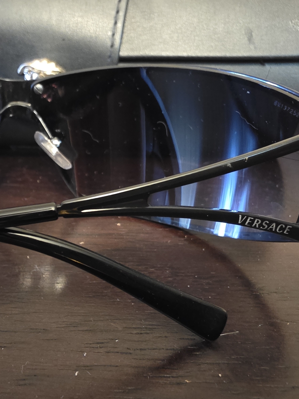 Versace Black Sunglasses with Gold Medusa Accent - Picture 2 of 6